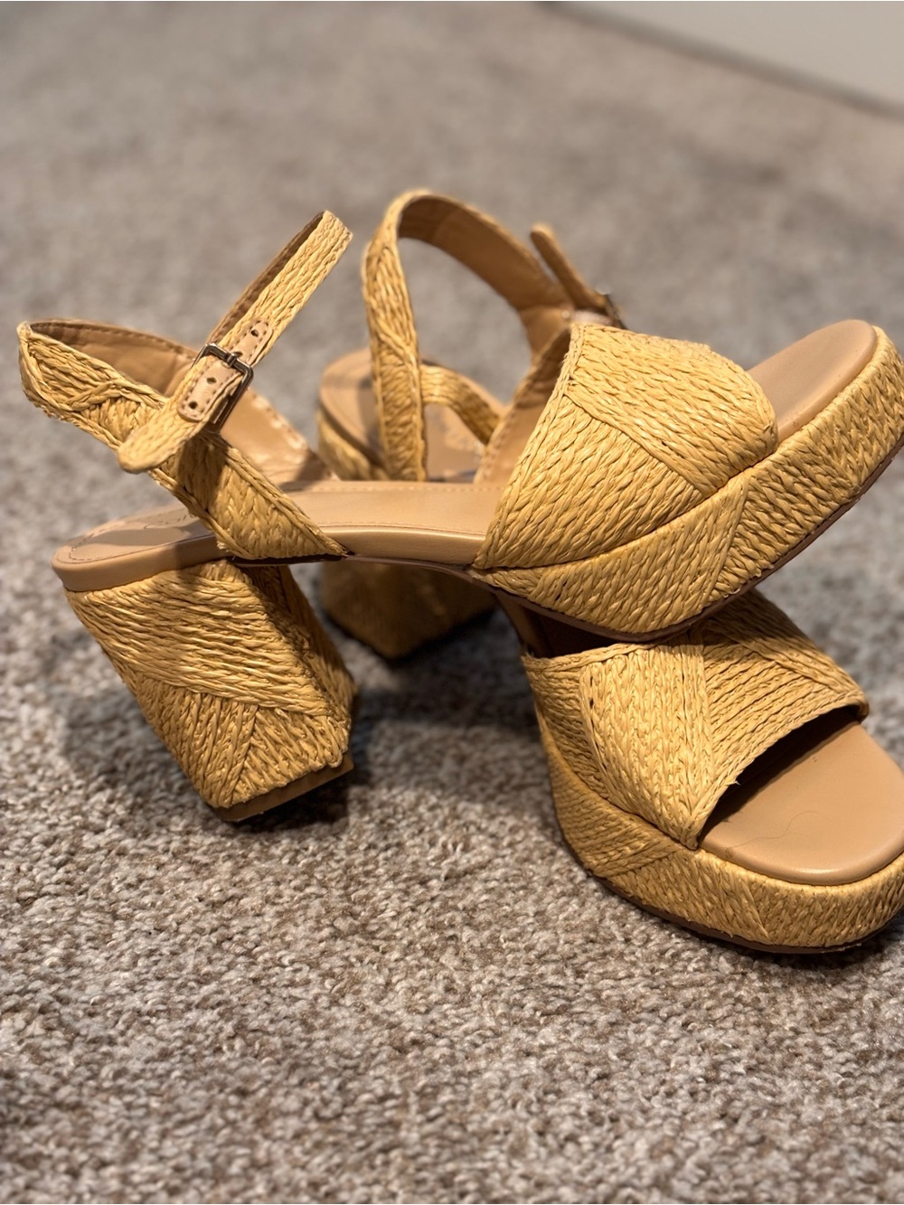 Calvin Klein Raffia Platform Sandals